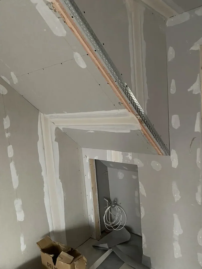 New doorway and interior walls prepared for finishing